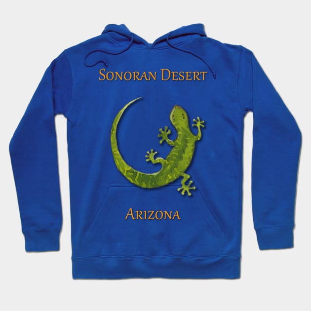 Gecko, Sonoran Desert Tuscon Arizona Hoodie by WelshDesigns